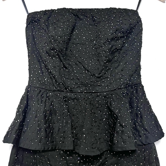 Zara Beaded Strapless Peplum Cocktail LBD Dress Size XS MMXII Collection Black - Picture 7 of 11